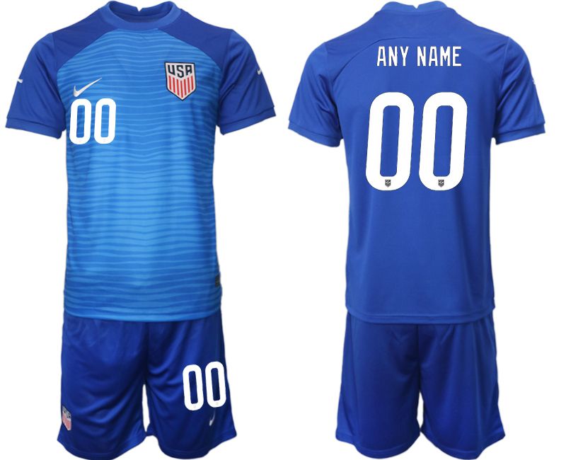 Men 2022 World Cup National Team United States away blue customized Soccer Jersey